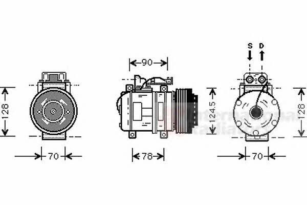 Van Wezel 3000K052 Compressor, air conditioning 3000K052