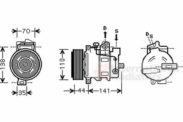 Air con compressor Mercedes: 3000K401 Van Wezel Compressor, air conditioning