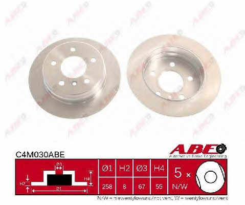 ABE Rear brake disc, non-ventilated – price 65 PLN