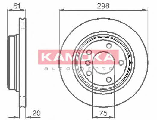 Kamoka 1031672 Rear ventilated brake disc 1031672