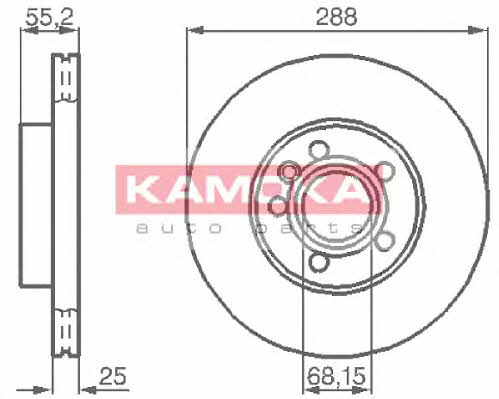 Kamoka 1031691 Front brake disc ventilated 1031691