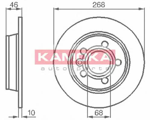 Kamoka 1031694 Rear brake disc, non-ventilated 1031694