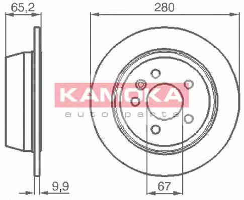 Kamoka 1031722 Rear brake disc, non-ventilated 1031722