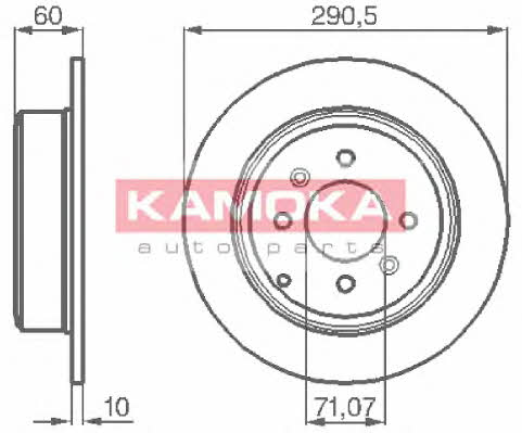 Kamoka 1031738 Rear brake disc, non-ventilated 1031738