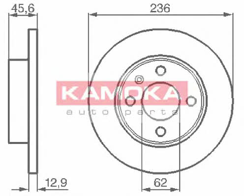 Kamoka 1031750 Unventilated front brake disc 1031750