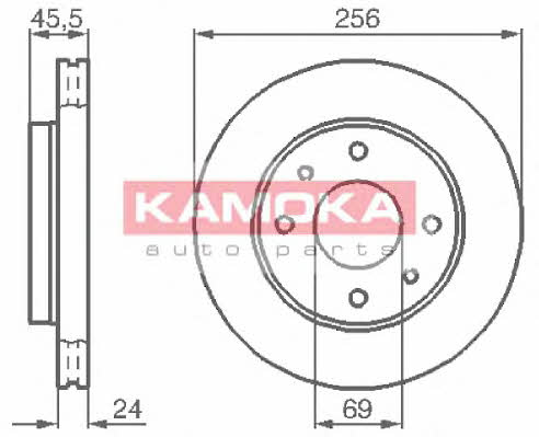 Kamoka 1031770 Front brake disc ventilated 1031770