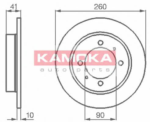 Kamoka 1031772 Rear brake disc, non-ventilated 1031772
