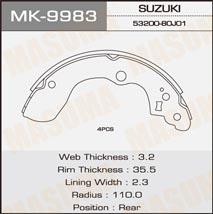 Masuma MK-9983 Brake shoe set MK9983