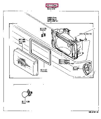 8111080160 Toyota Headlamp