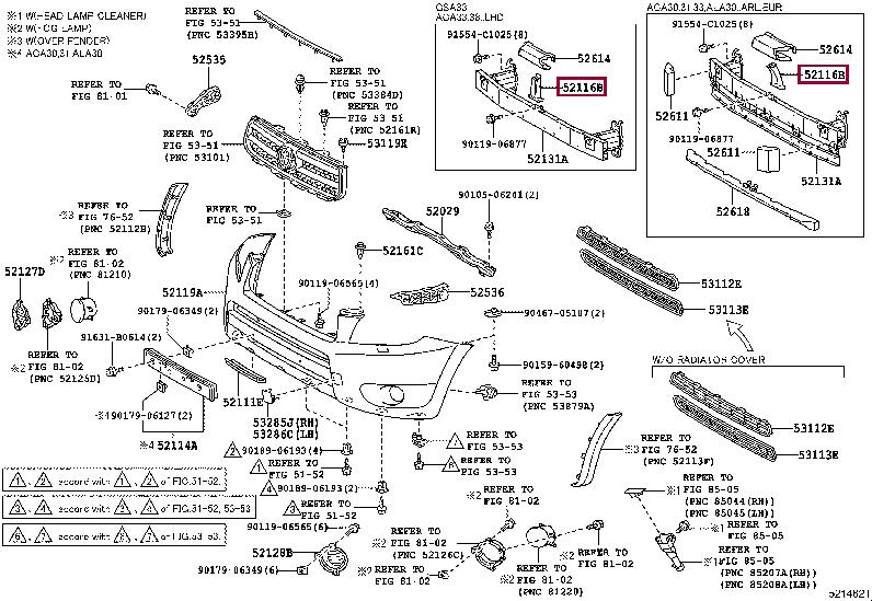 5211642020 Toyota Bumper mount