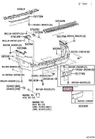 5215960977 Toyota Bumper rear