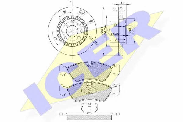 Icer 30758-9042 Front ventilated brake discs with pads, set 307589042