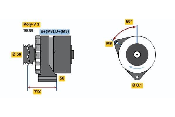 0120469012 Bosch Alternator