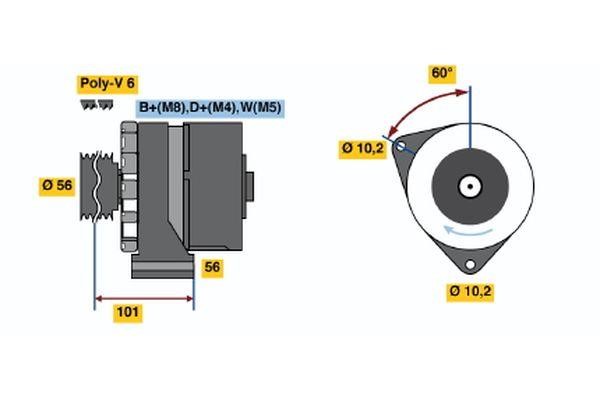 Bosch 0 120 469 105 Alternator 0120469105 0120469105 Bosch Alternator