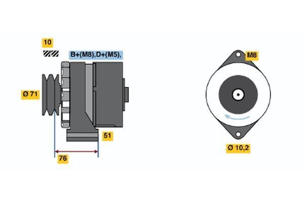 Bosch 0 120 488 303 Alternator 0120488303