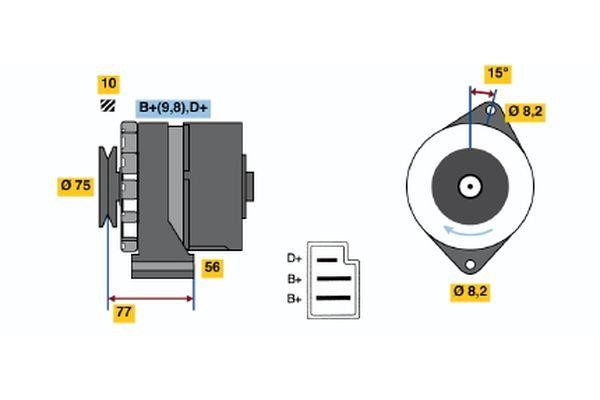 Bosch 0 120 489 076 Alternator 0120489076