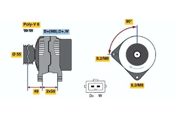  0 123 310 001 Alternator 0123310001