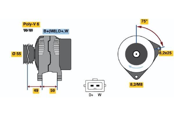  0 123 310 002 Alternator 0123310002