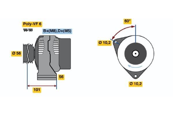 Bosch 0 123 510 049 Alternator 0123510049 0123510049 Bosch Alternator