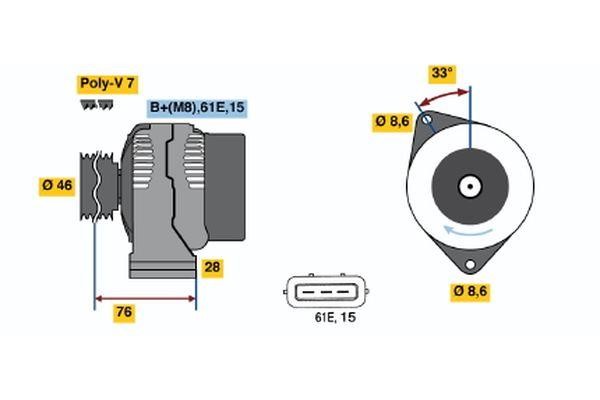 Bosch 0 123 515 002 Alternator 0123515002