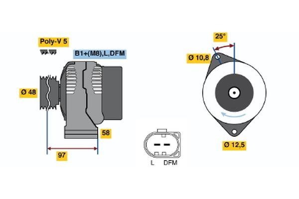 Bosch 0 124 225 011 Alternator 0124225011