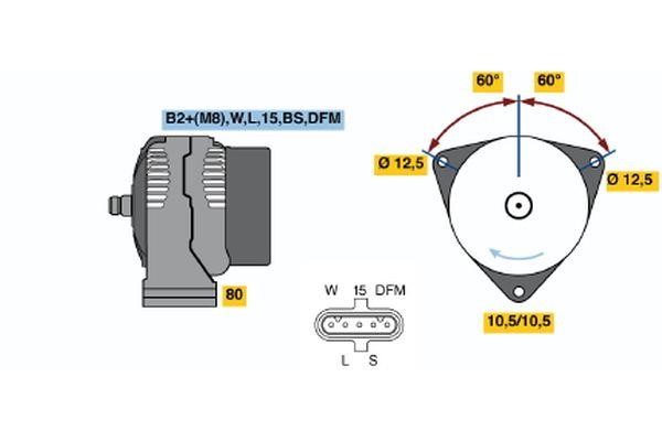  0 124 555 032 Alternator 0124555032