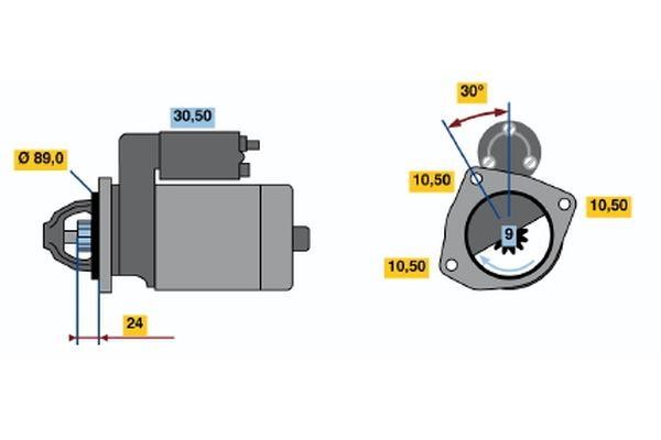 Bosch 0 986 011 030 Starter 0986011030