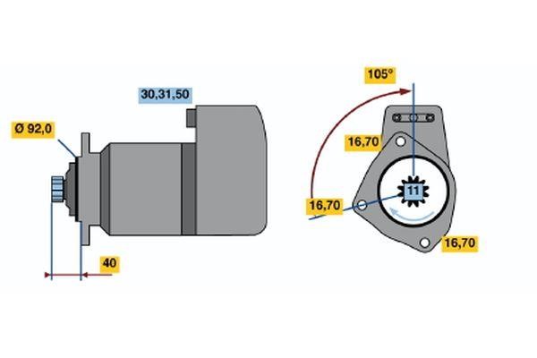 Bosch 0 986 013 450 Starter 0986013450