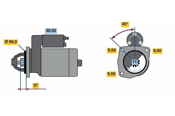 Bosch 0 986 016 411 Starter 0986016411