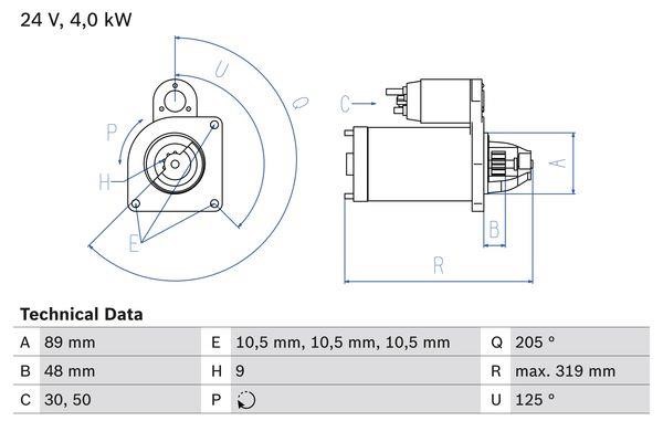 Bosch 0 986 017 240 Starter 0986017240