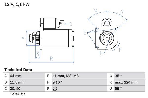 Bosch 0 986 018 880 Starter 0986018880