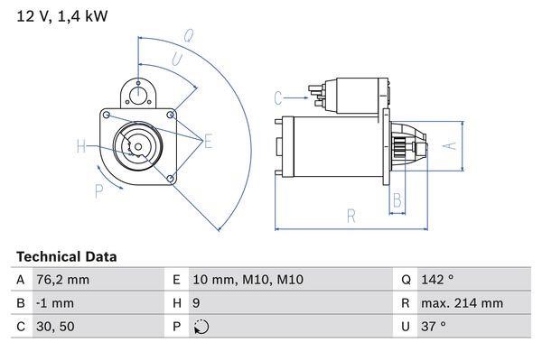 Bosch 0 986 020 860 Starter 0986020860