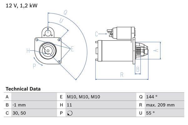 Bosch 0 986 021 671 Starter 0986021671