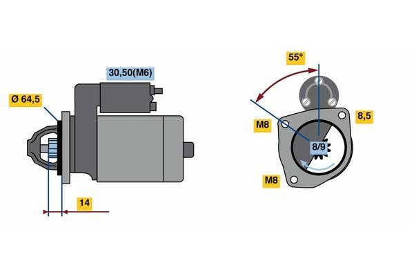 Bosch 0 986 023 650 Starter 0986023650