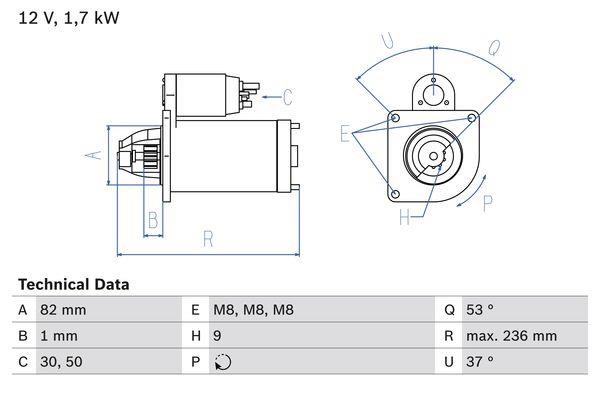 0986025380 Bosch Starter