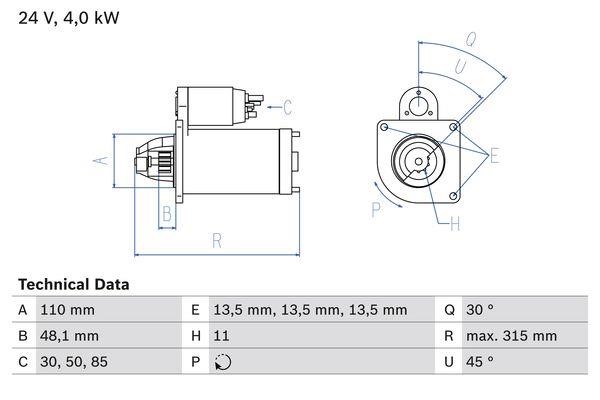 Bosch 0 986 025 890 Starter 0986025890 0986025890 Bosch Starter