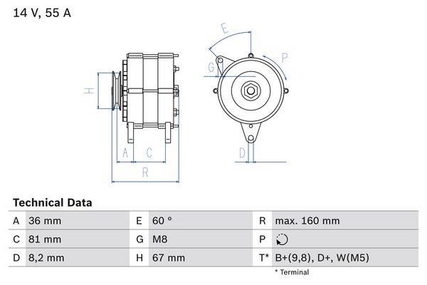 Bosch 0 986 030 760 Alternator 0986030760