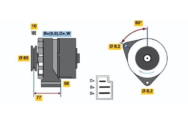 Bosch 0 986 031 510 Alternator 0986031510