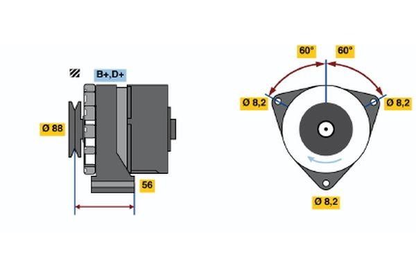 Bosch 0 986 031 540 Alternator 0986031540