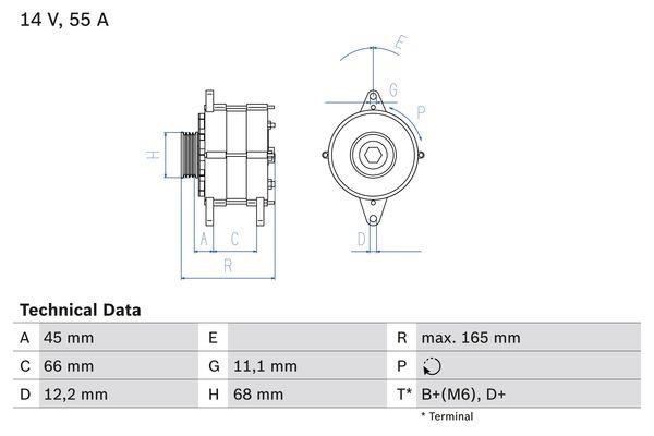 Bosch 0 986 033 890 Alternator 0986033890