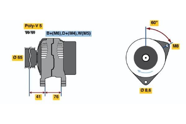 Bosch 0 986 036 701 Alternator 0986036701