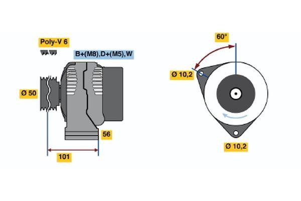 Bosch 0 986 036 810 Alternator 0986036810