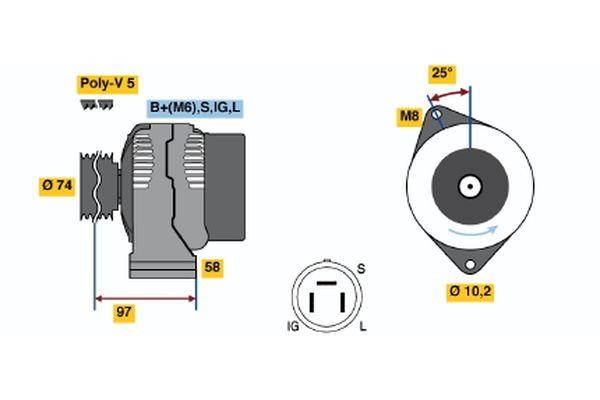 Bosch 0 986 037 011 Alternator 0986037011