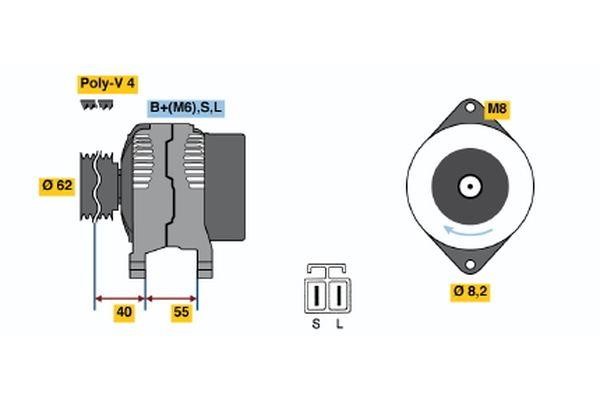 Bosch 0 986 037 201 Alternator 0986037201