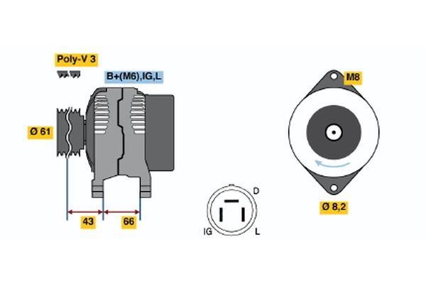 Bosch 0 986 038 471 Alternator 0986038471