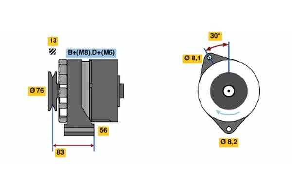 Bosch 0 986 038 641 Alternator 0986038641