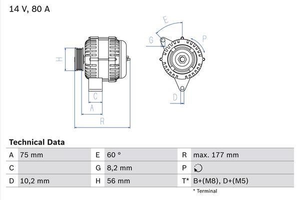 Bosch 0 986 038 771 Alternator 0986038771