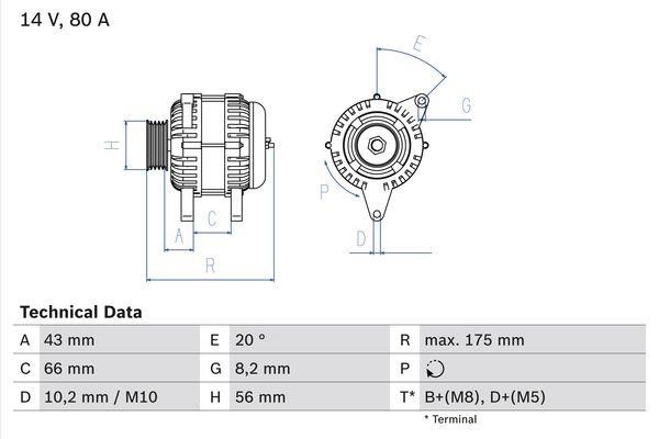 Bosch 0 986 038 781 Alternator 0986038781