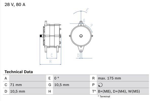 Alternator Audi 100: 0986039340 Bosch Alternator