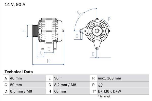 Bosch 0 986 040 330 Alternator 0986040330